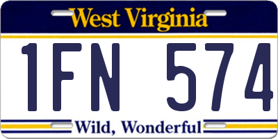 WV license plate 1FN574