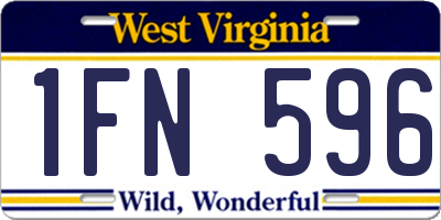 WV license plate 1FN596