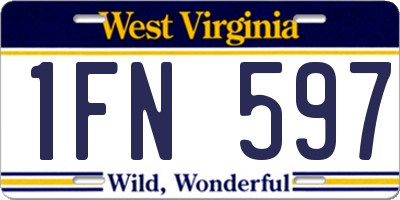 WV license plate 1FN597