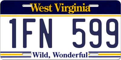 WV license plate 1FN599