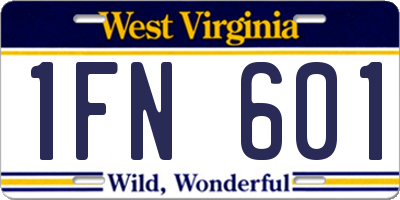WV license plate 1FN601