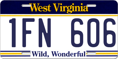 WV license plate 1FN606