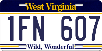 WV license plate 1FN607