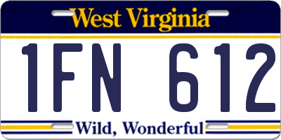 WV license plate 1FN612