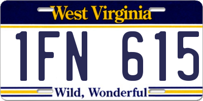 WV license plate 1FN615