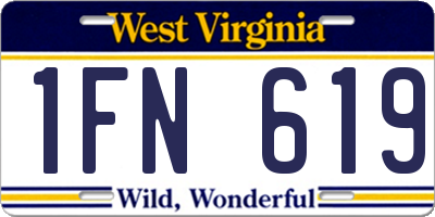 WV license plate 1FN619