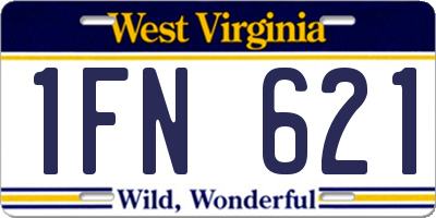 WV license plate 1FN621