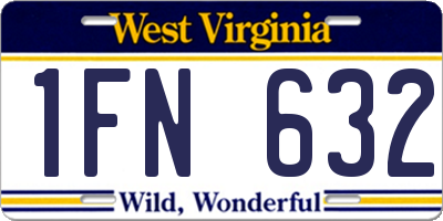 WV license plate 1FN632