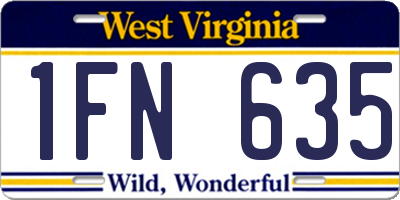 WV license plate 1FN635