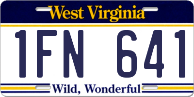 WV license plate 1FN641