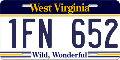 WV license plate 1FN652