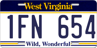 WV license plate 1FN654