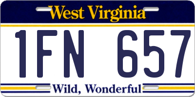 WV license plate 1FN657