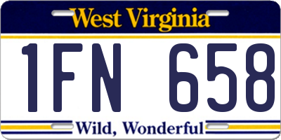 WV license plate 1FN658