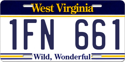 WV license plate 1FN661