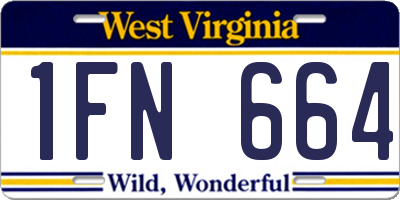 WV license plate 1FN664