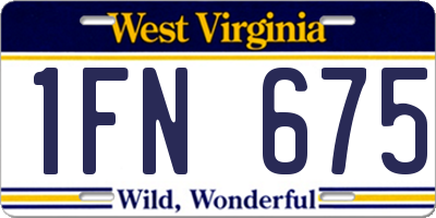WV license plate 1FN675