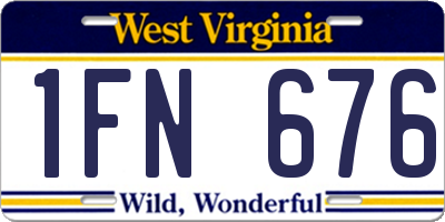 WV license plate 1FN676