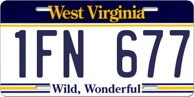 WV license plate 1FN677