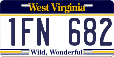 WV license plate 1FN682