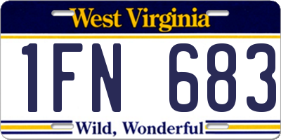 WV license plate 1FN683