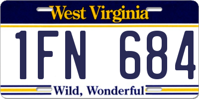 WV license plate 1FN684