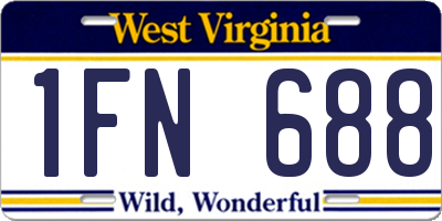 WV license plate 1FN688