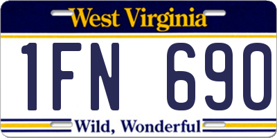 WV license plate 1FN690