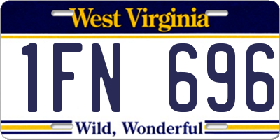 WV license plate 1FN696