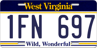 WV license plate 1FN697
