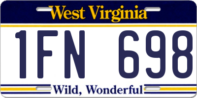 WV license plate 1FN698