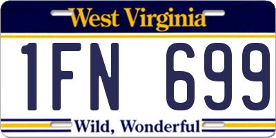WV license plate 1FN699