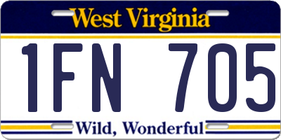 WV license plate 1FN705