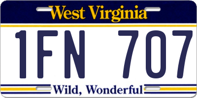 WV license plate 1FN707