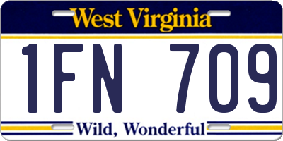 WV license plate 1FN709