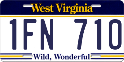 WV license plate 1FN710