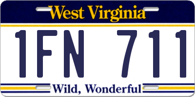 WV license plate 1FN711