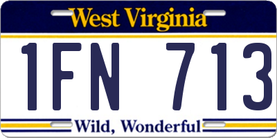 WV license plate 1FN713