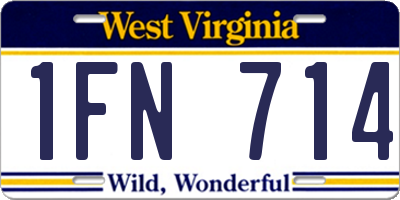 WV license plate 1FN714