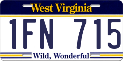 WV license plate 1FN715