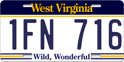 WV license plate 1FN716