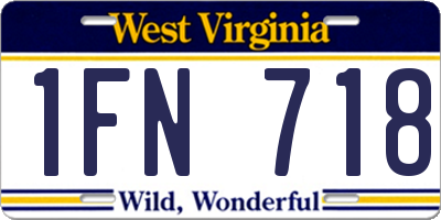 WV license plate 1FN718