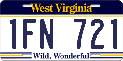 WV license plate 1FN721