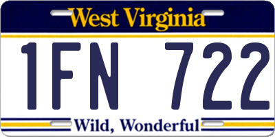 WV license plate 1FN722