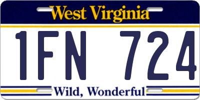 WV license plate 1FN724
