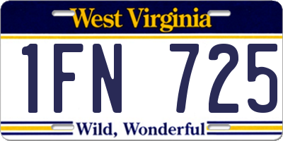 WV license plate 1FN725