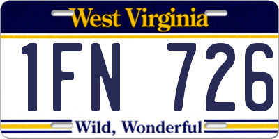 WV license plate 1FN726