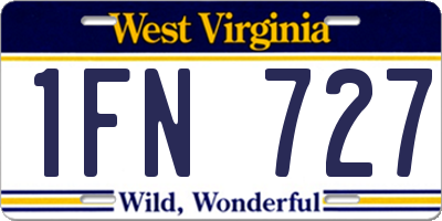 WV license plate 1FN727