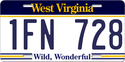 WV license plate 1FN728