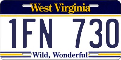 WV license plate 1FN730